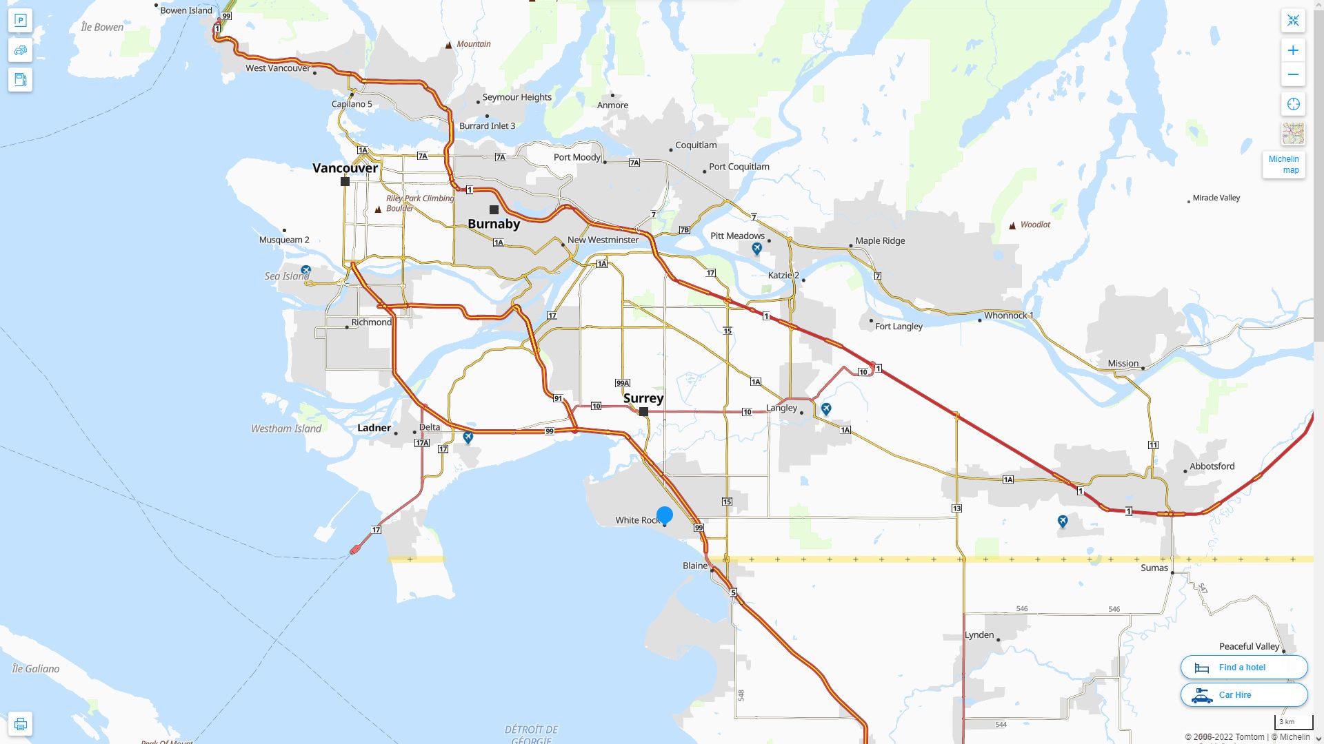 White Rock Highway and Road Map